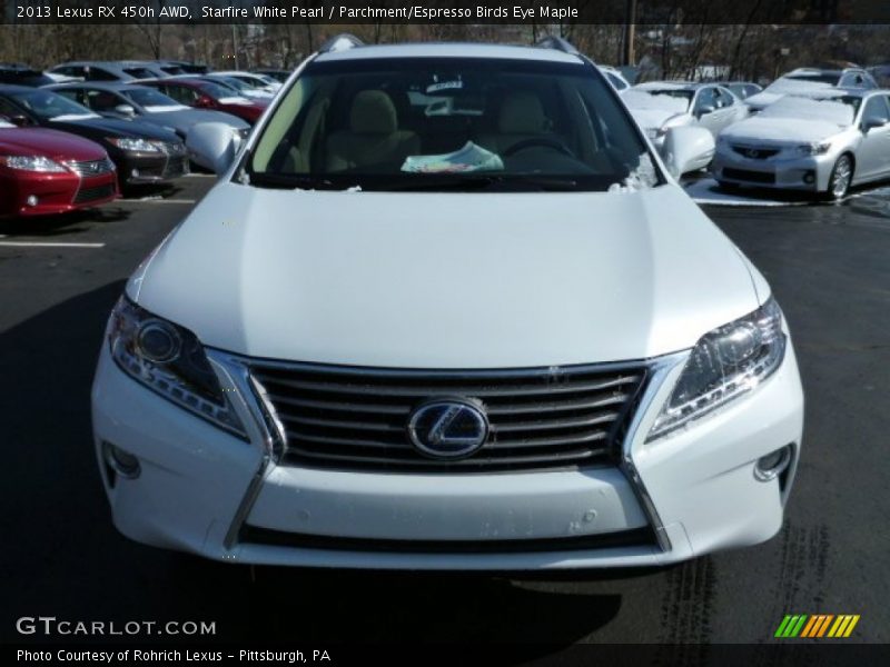 Starfire White Pearl / Parchment/Espresso Birds Eye Maple 2013 Lexus RX 450h AWD
