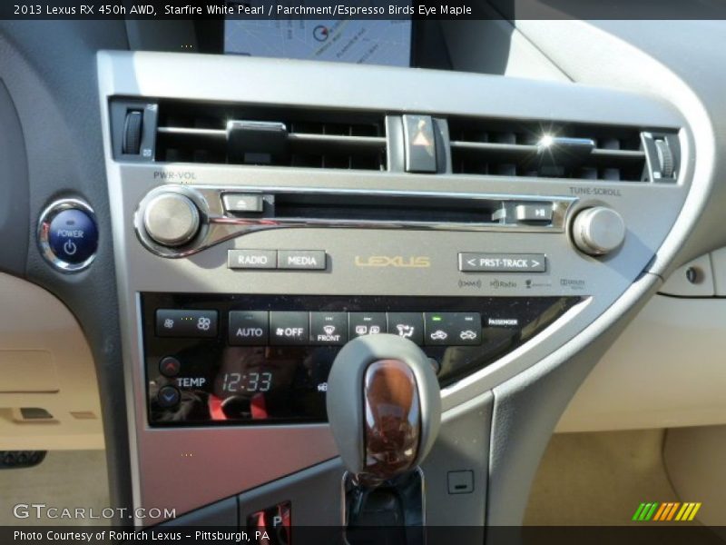 Starfire White Pearl / Parchment/Espresso Birds Eye Maple 2013 Lexus RX 450h AWD