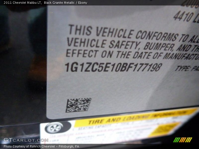 Black Granite Metallic / Ebony 2011 Chevrolet Malibu LT