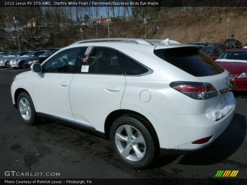 Starfire White Pearl / Parchment/Espresso Birds Eye Maple 2013 Lexus RX 350 AWD