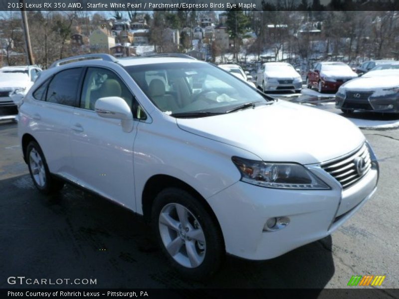Starfire White Pearl / Parchment/Espresso Birds Eye Maple 2013 Lexus RX 350 AWD