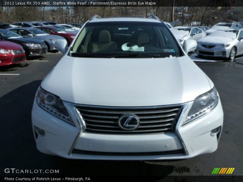 Starfire White Pearl / Parchment/Espresso Birds Eye Maple 2013 Lexus RX 350 AWD