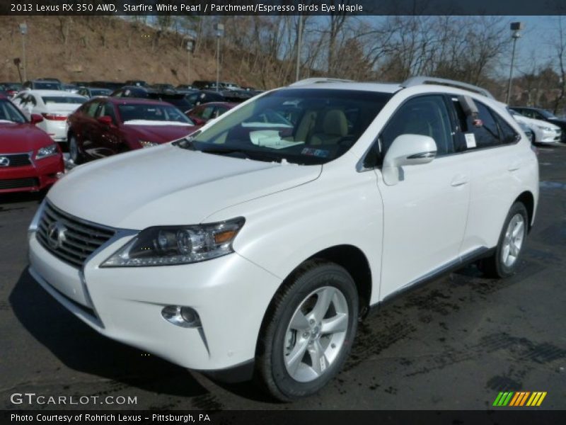Starfire White Pearl / Parchment/Espresso Birds Eye Maple 2013 Lexus RX 350 AWD