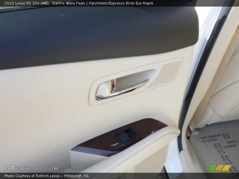 Starfire White Pearl / Parchment/Espresso Birds Eye Maple 2013 Lexus RX 350 AWD