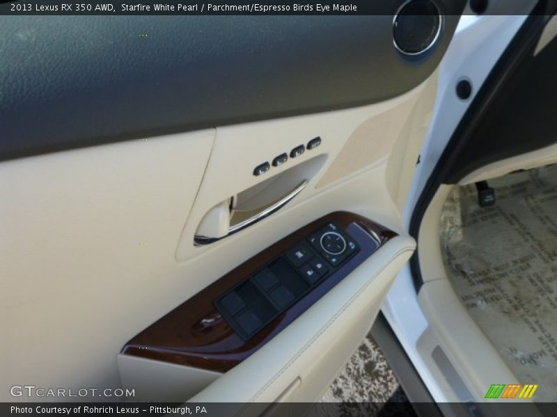 Starfire White Pearl / Parchment/Espresso Birds Eye Maple 2013 Lexus RX 350 AWD