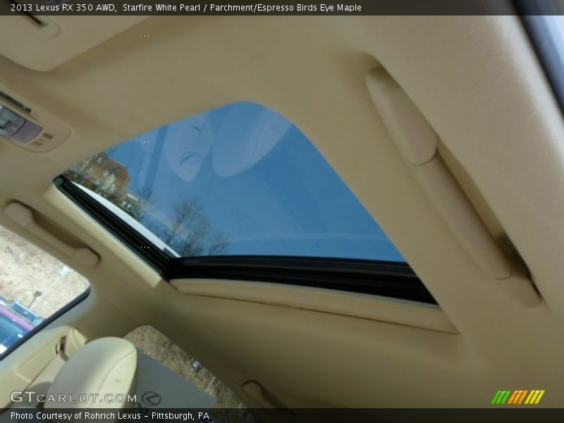 Starfire White Pearl / Parchment/Espresso Birds Eye Maple 2013 Lexus RX 350 AWD