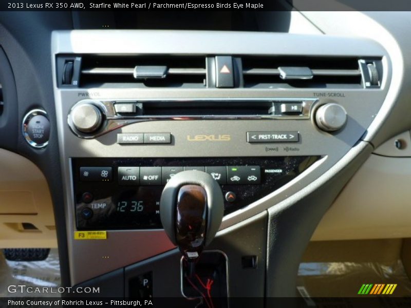 Starfire White Pearl / Parchment/Espresso Birds Eye Maple 2013 Lexus RX 350 AWD