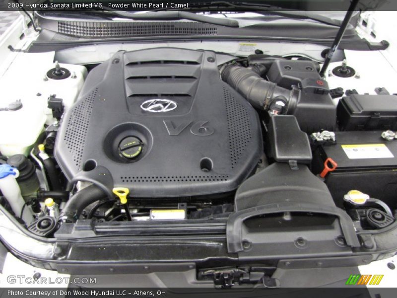 Powder White Pearl / Camel 2009 Hyundai Sonata Limited V6
