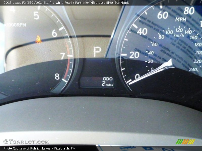 Starfire White Pearl / Parchment/Espresso Birds Eye Maple 2013 Lexus RX 350 AWD