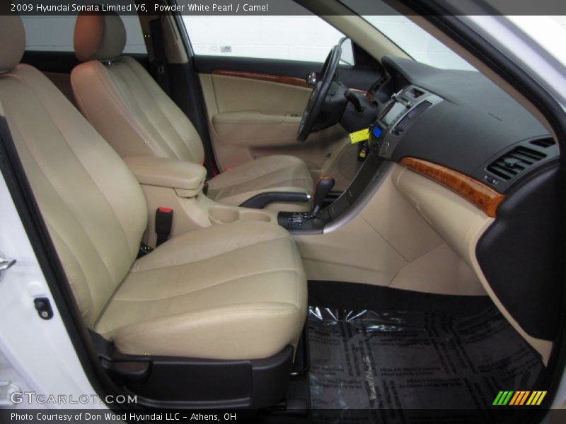 Powder White Pearl / Camel 2009 Hyundai Sonata Limited V6