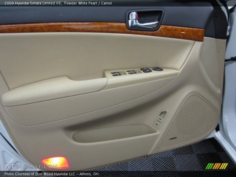 Powder White Pearl / Camel 2009 Hyundai Sonata Limited V6