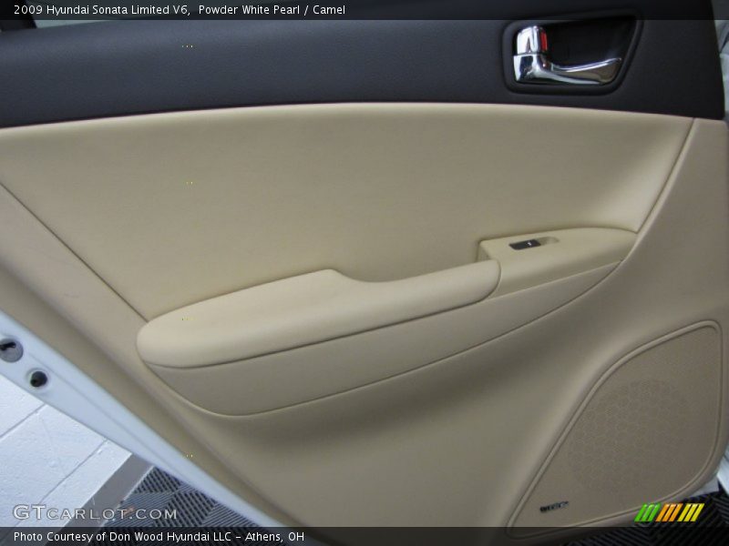 Powder White Pearl / Camel 2009 Hyundai Sonata Limited V6