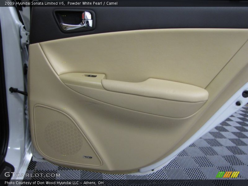 Powder White Pearl / Camel 2009 Hyundai Sonata Limited V6