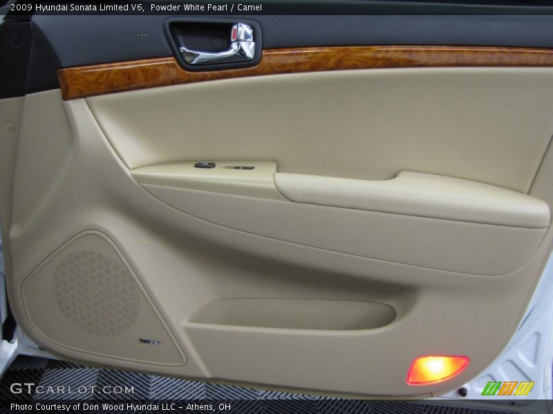 Powder White Pearl / Camel 2009 Hyundai Sonata Limited V6