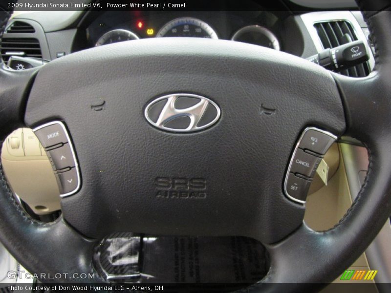 Powder White Pearl / Camel 2009 Hyundai Sonata Limited V6