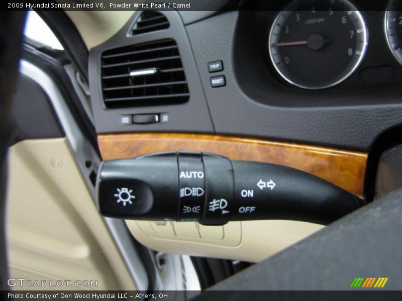 Powder White Pearl / Camel 2009 Hyundai Sonata Limited V6