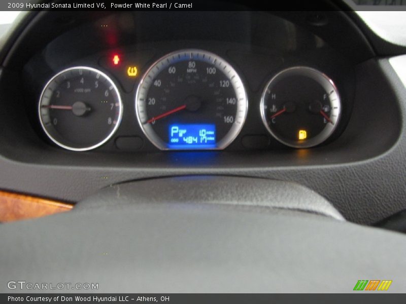 Powder White Pearl / Camel 2009 Hyundai Sonata Limited V6