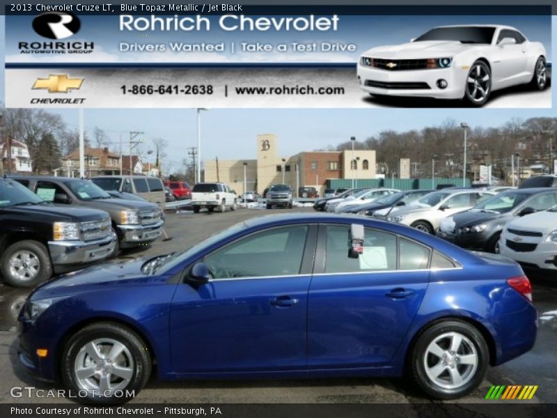 Blue Topaz Metallic / Jet Black 2013 Chevrolet Cruze LT