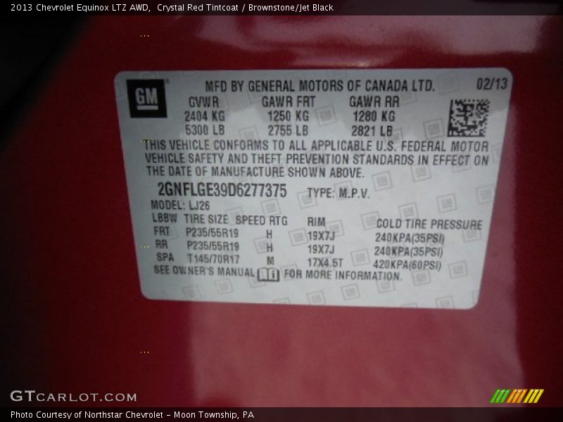 Crystal Red Tintcoat / Brownstone/Jet Black 2013 Chevrolet Equinox LTZ AWD