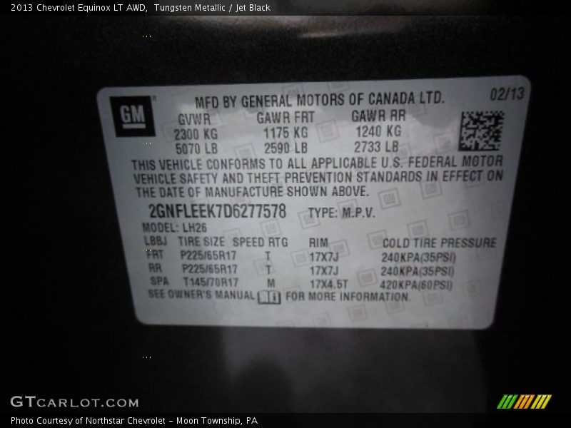 Tungsten Metallic / Jet Black 2013 Chevrolet Equinox LT AWD