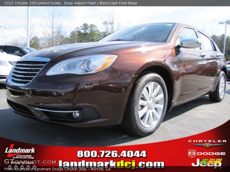Deep Auburn Pearl / Black/Light Frost Beige 2013 Chrysler 200 Limited Sedan