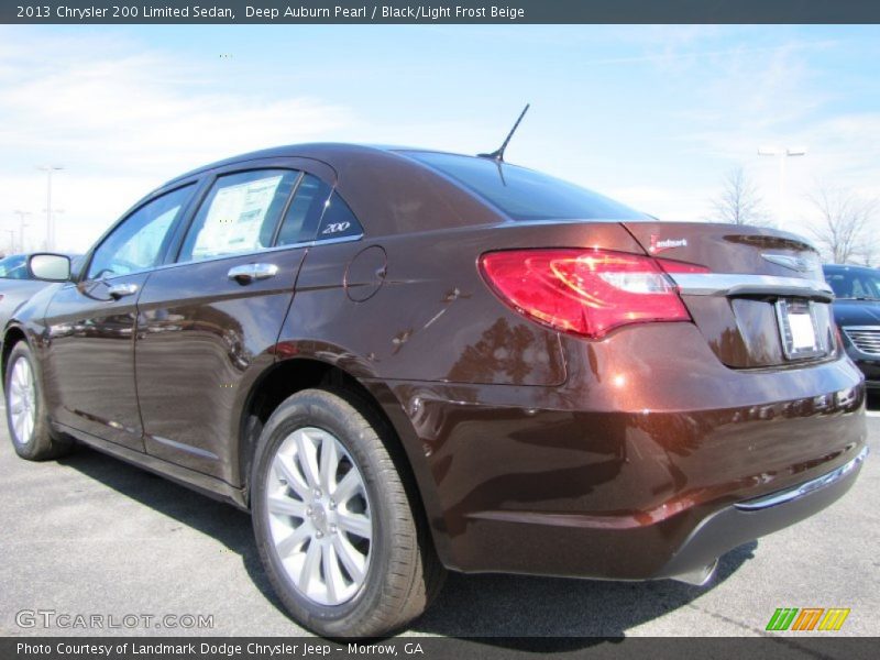 Deep Auburn Pearl / Black/Light Frost Beige 2013 Chrysler 200 Limited Sedan