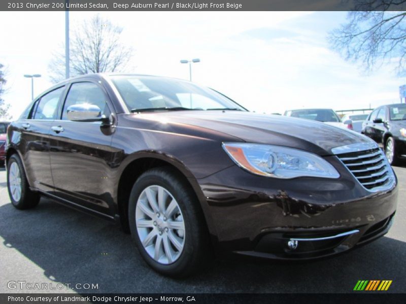 Deep Auburn Pearl / Black/Light Frost Beige 2013 Chrysler 200 Limited Sedan