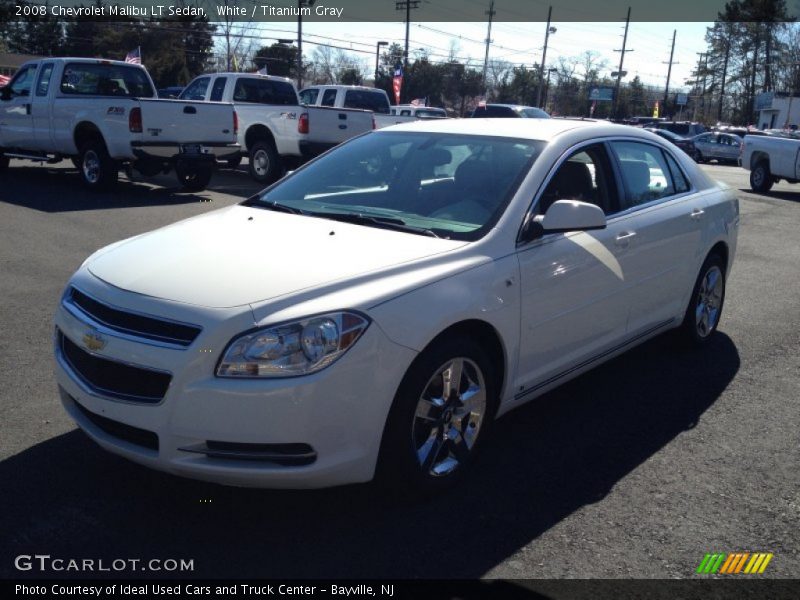 White / Titanium Gray 2008 Chevrolet Malibu LT Sedan