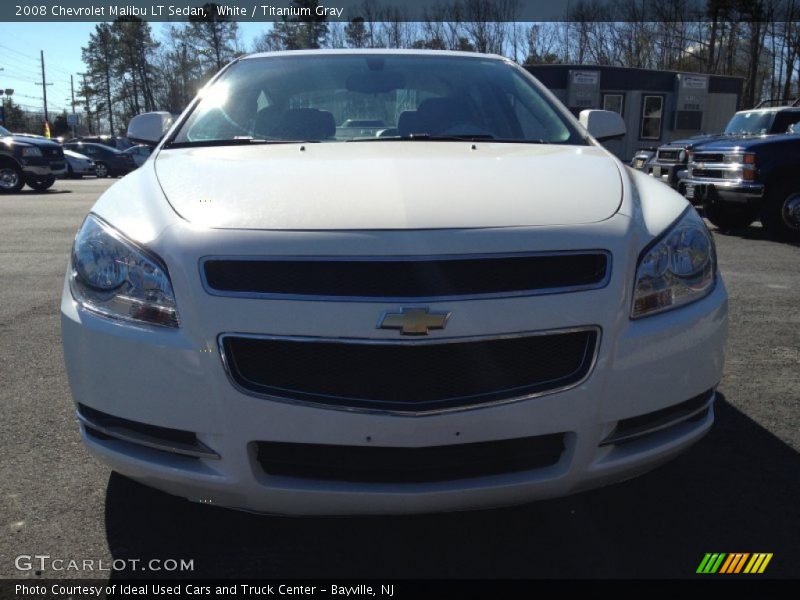 White / Titanium Gray 2008 Chevrolet Malibu LT Sedan