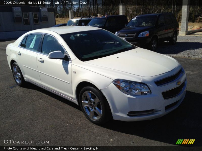 White / Titanium Gray 2008 Chevrolet Malibu LT Sedan