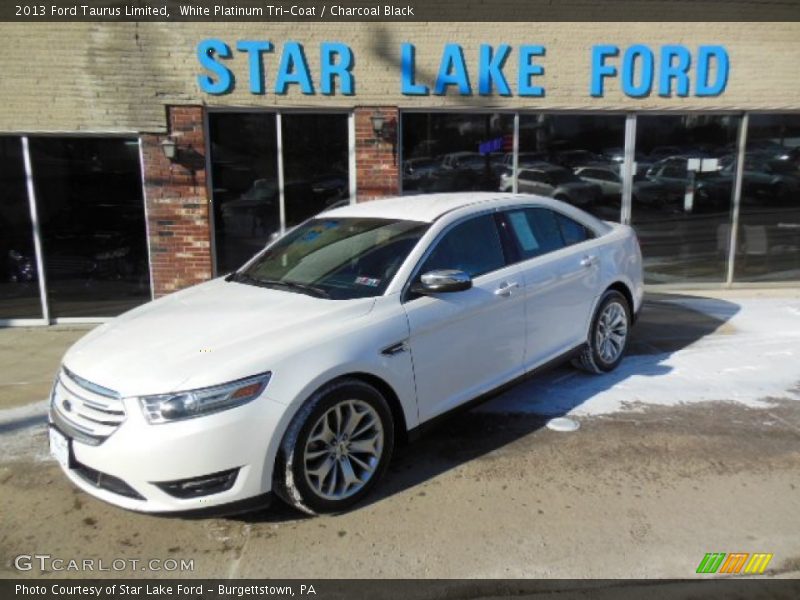 White Platinum Tri-Coat / Charcoal Black 2013 Ford Taurus Limited