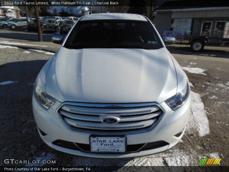 White Platinum Tri-Coat / Charcoal Black 2013 Ford Taurus Limited