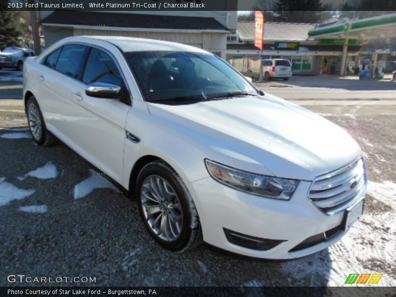 White Platinum Tri-Coat / Charcoal Black 2013 Ford Taurus Limited