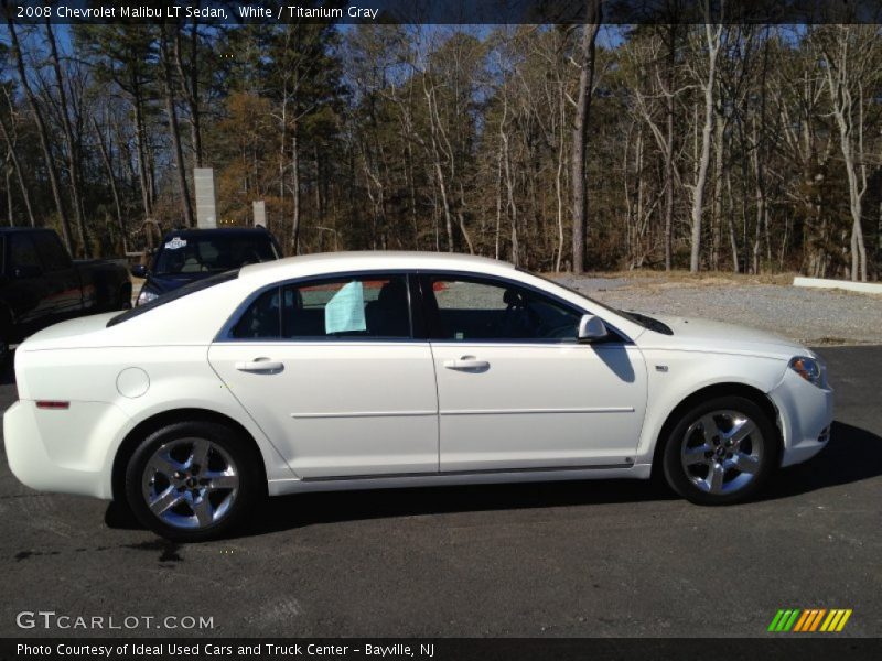 White / Titanium Gray 2008 Chevrolet Malibu LT Sedan
