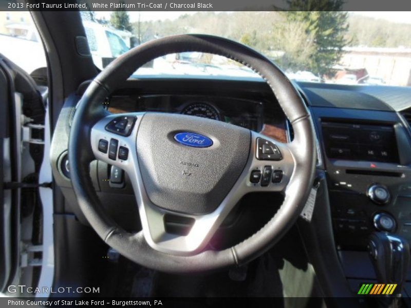 White Platinum Tri-Coat / Charcoal Black 2013 Ford Taurus Limited