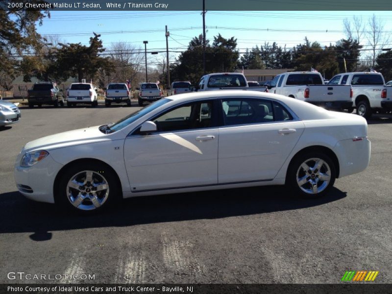 White / Titanium Gray 2008 Chevrolet Malibu LT Sedan