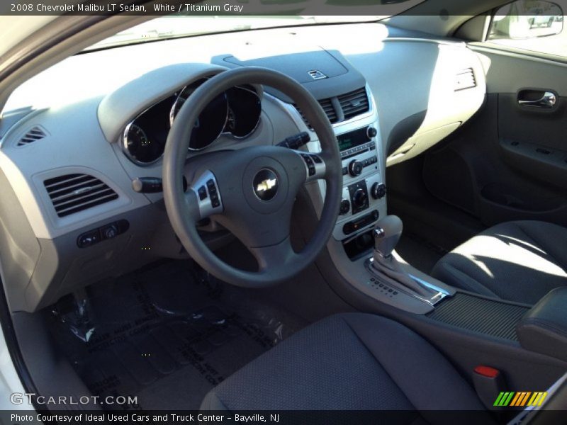 White / Titanium Gray 2008 Chevrolet Malibu LT Sedan