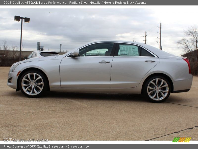 Radiant Silver Metallic / Morello Red/Jet Black Accents 2013 Cadillac ATS 2.0L Turbo Performance