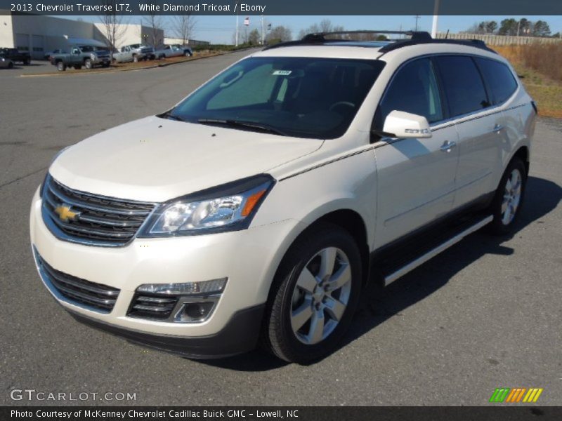 White Diamond Tricoat / Ebony 2013 Chevrolet Traverse LTZ