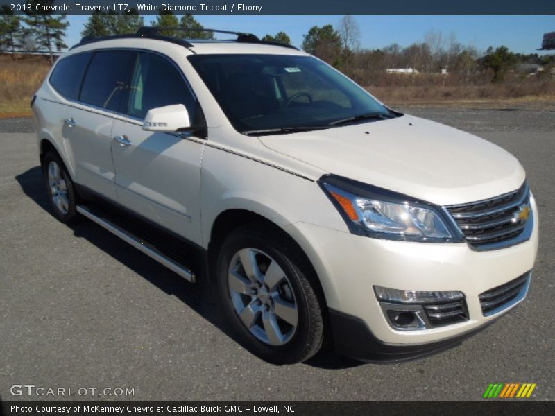 White Diamond Tricoat / Ebony 2013 Chevrolet Traverse LTZ