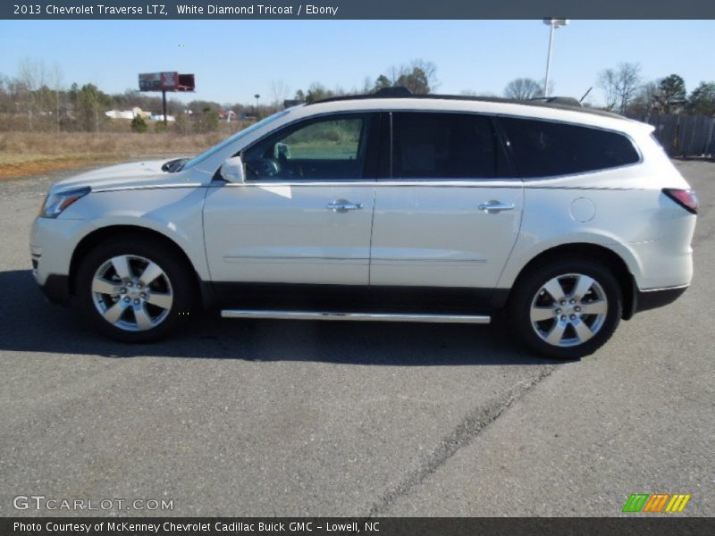 White Diamond Tricoat / Ebony 2013 Chevrolet Traverse LTZ