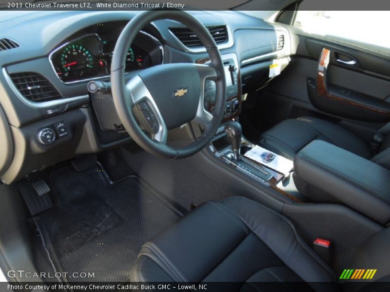 White Diamond Tricoat / Ebony 2013 Chevrolet Traverse LTZ