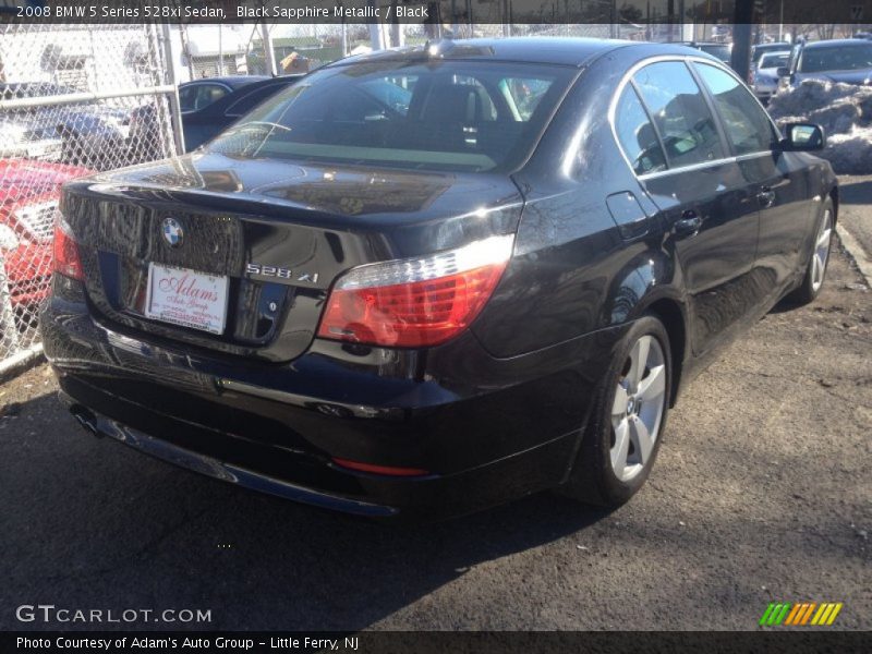 Black Sapphire Metallic / Black 2008 BMW 5 Series 528xi Sedan