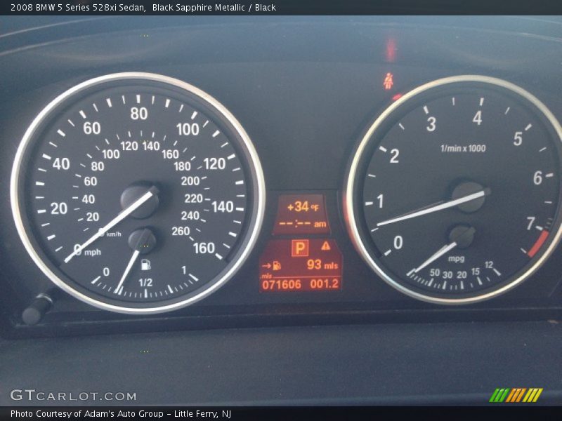 Black Sapphire Metallic / Black 2008 BMW 5 Series 528xi Sedan