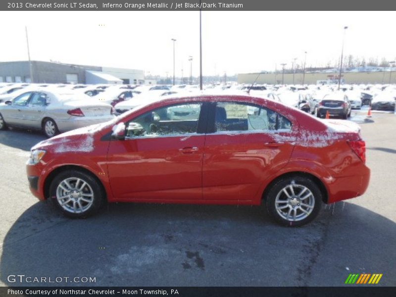 Inferno Orange Metallic / Jet Black/Dark Titanium 2013 Chevrolet Sonic LT Sedan
