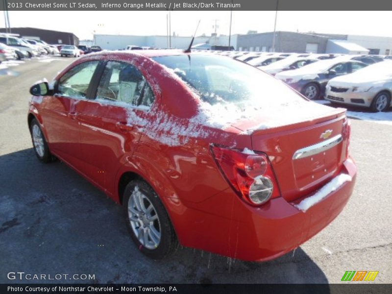 Inferno Orange Metallic / Jet Black/Dark Titanium 2013 Chevrolet Sonic LT Sedan