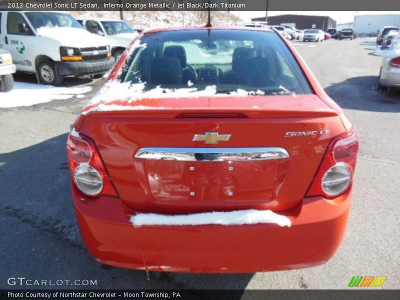 Inferno Orange Metallic / Jet Black/Dark Titanium 2013 Chevrolet Sonic LT Sedan