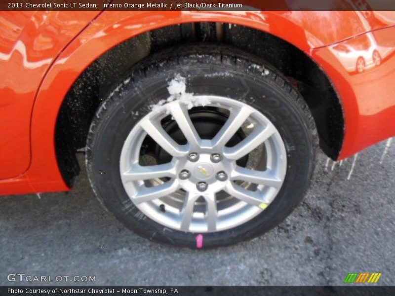 Inferno Orange Metallic / Jet Black/Dark Titanium 2013 Chevrolet Sonic LT Sedan