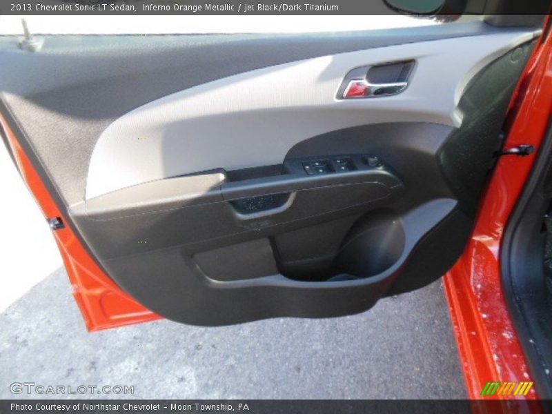 Inferno Orange Metallic / Jet Black/Dark Titanium 2013 Chevrolet Sonic LT Sedan