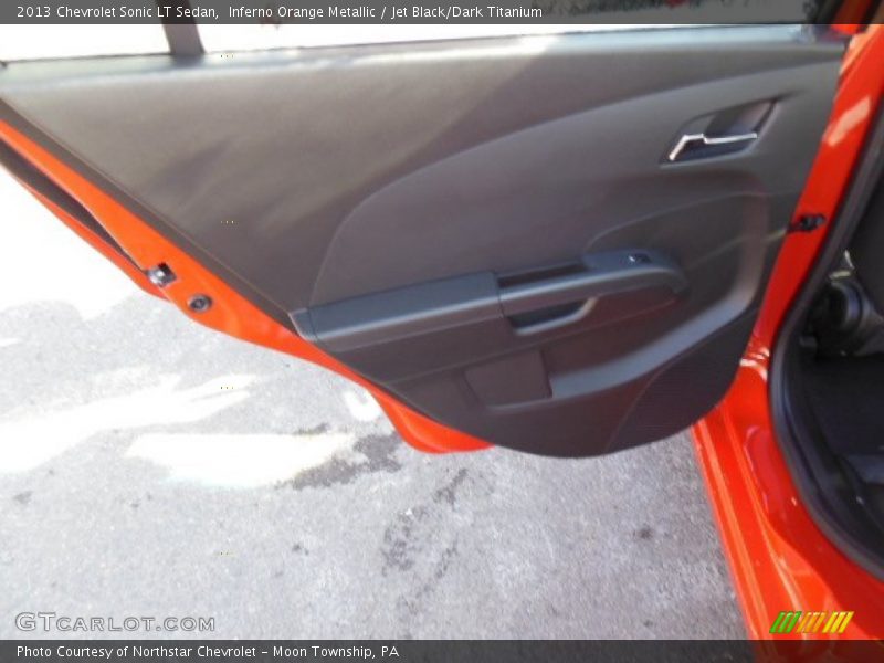 Inferno Orange Metallic / Jet Black/Dark Titanium 2013 Chevrolet Sonic LT Sedan